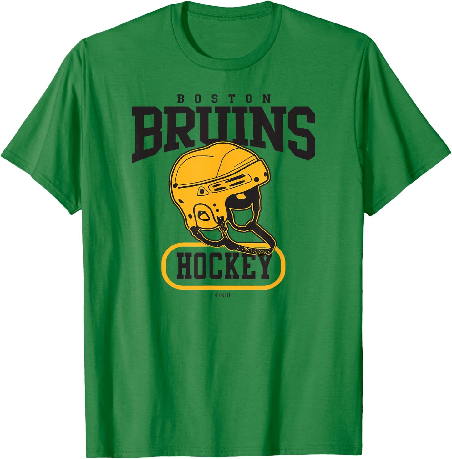 Boston Bruins Helmet Officially Licensed T-Shirt - T-Shirt | Irish Green