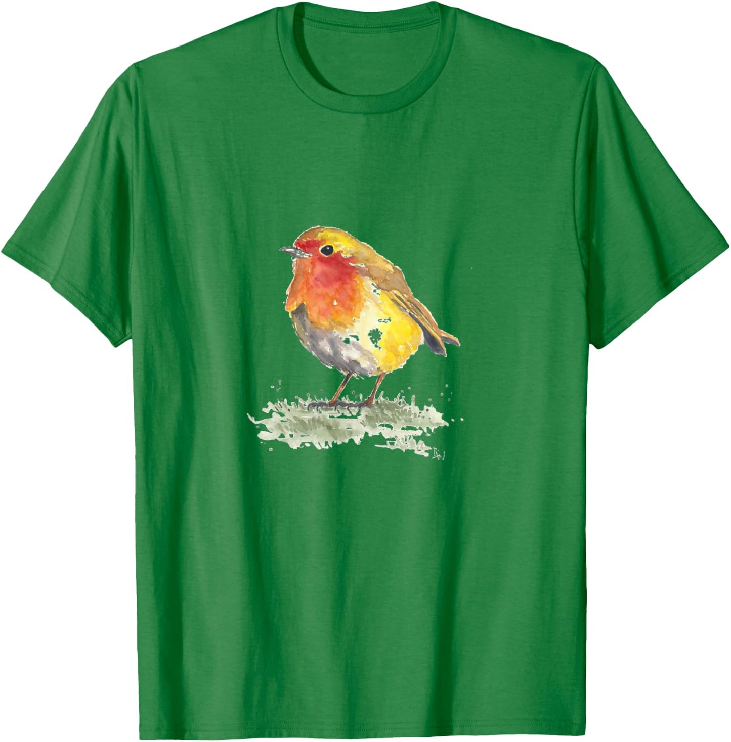 Robin Bird Motif, Print Gift , White, s T-Shirt - T-Shirt | Irish Green