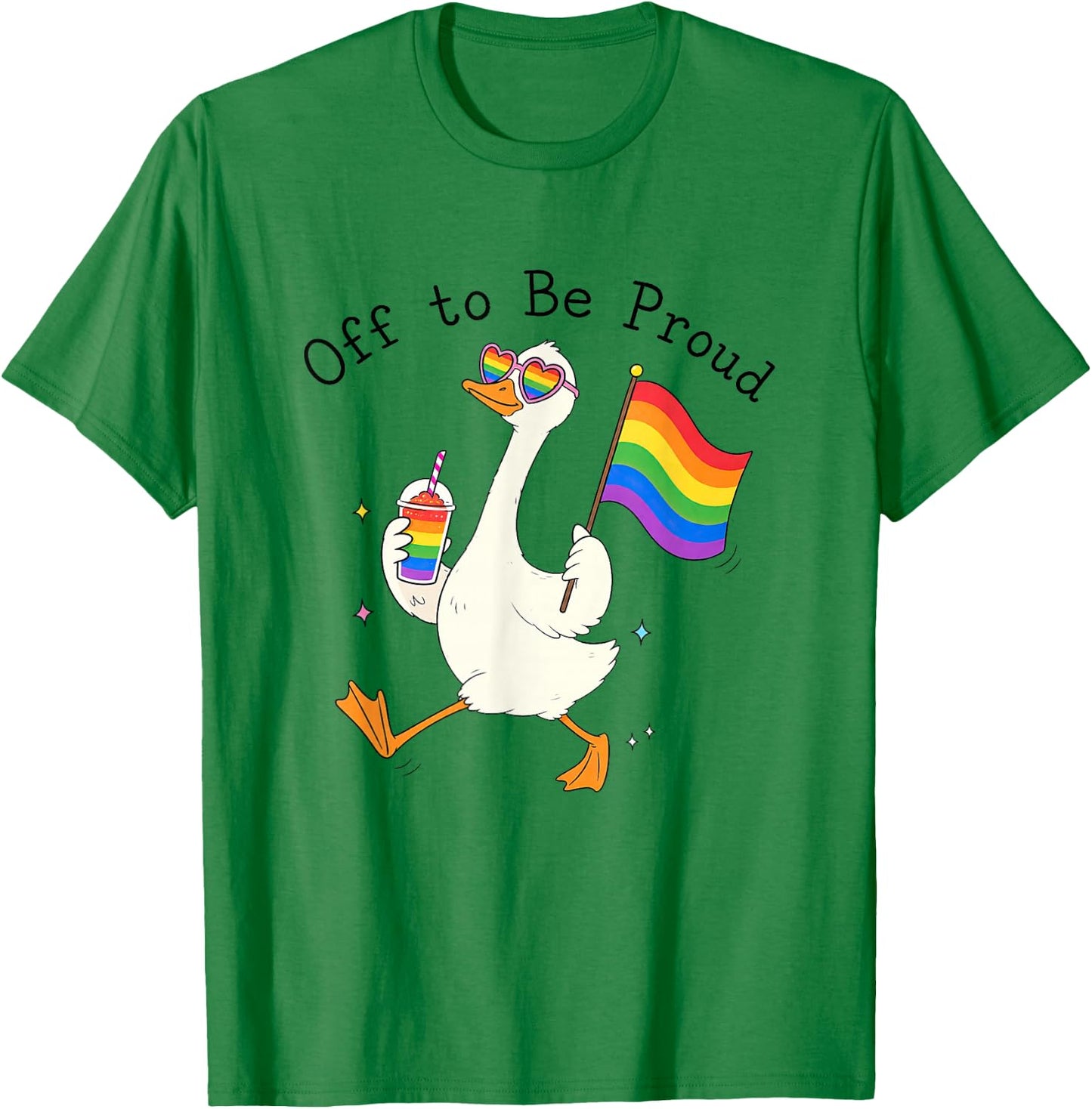 Off to Be-Proud Funny LGBTQ Silly-Goose Pride Month Rainbow T-Shirt - T-Shirt | Irish Green