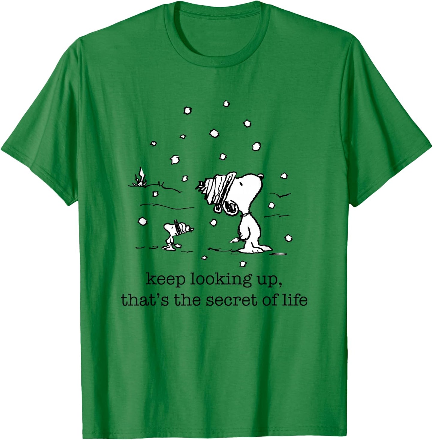 Peanuts Snoopy and Woodstock Christmas Snowfall , white, S T-Shirt - T-Shirt | Irish Green