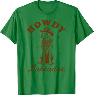 Labrador Lover Lab Mom Country Western Life Howdy Labrador T-Shirt - T-Shirt | Irish Green