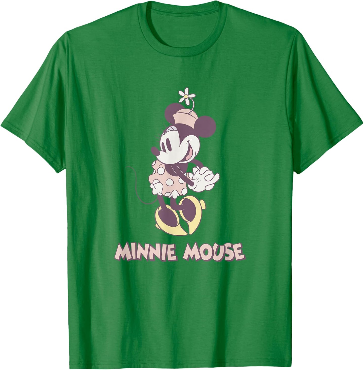Disney Minnie Mouse Cute Pose Vintage Portrait T-Shirt - T-Shirt | Irish Green