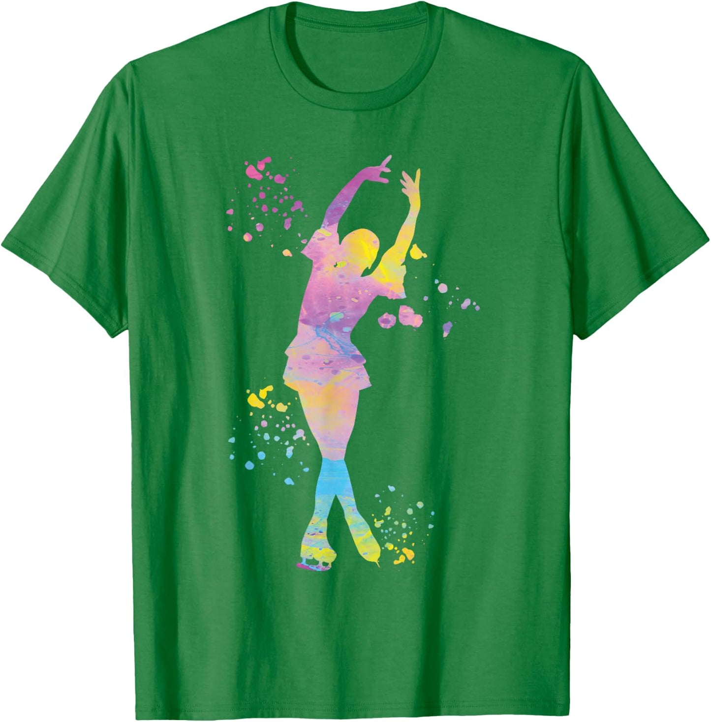 Ice Skater Colorful Figure Skating for Girls , white, S T-Shirt - T-Shirt | Irish Green