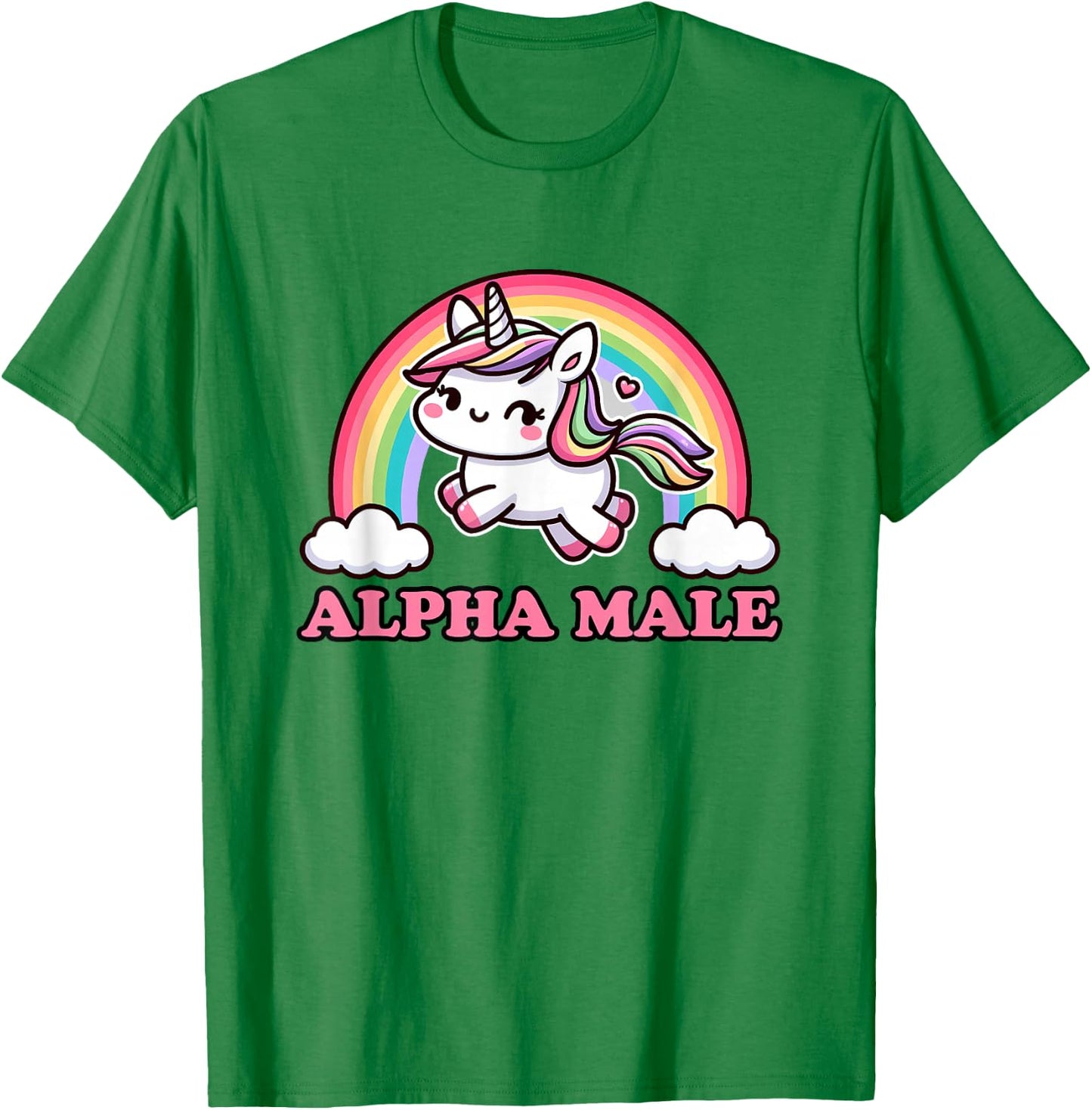 Funny Ironic Men Cute Alpha Male Unicorn T-Shirt - T-Shirt | Irish Green
