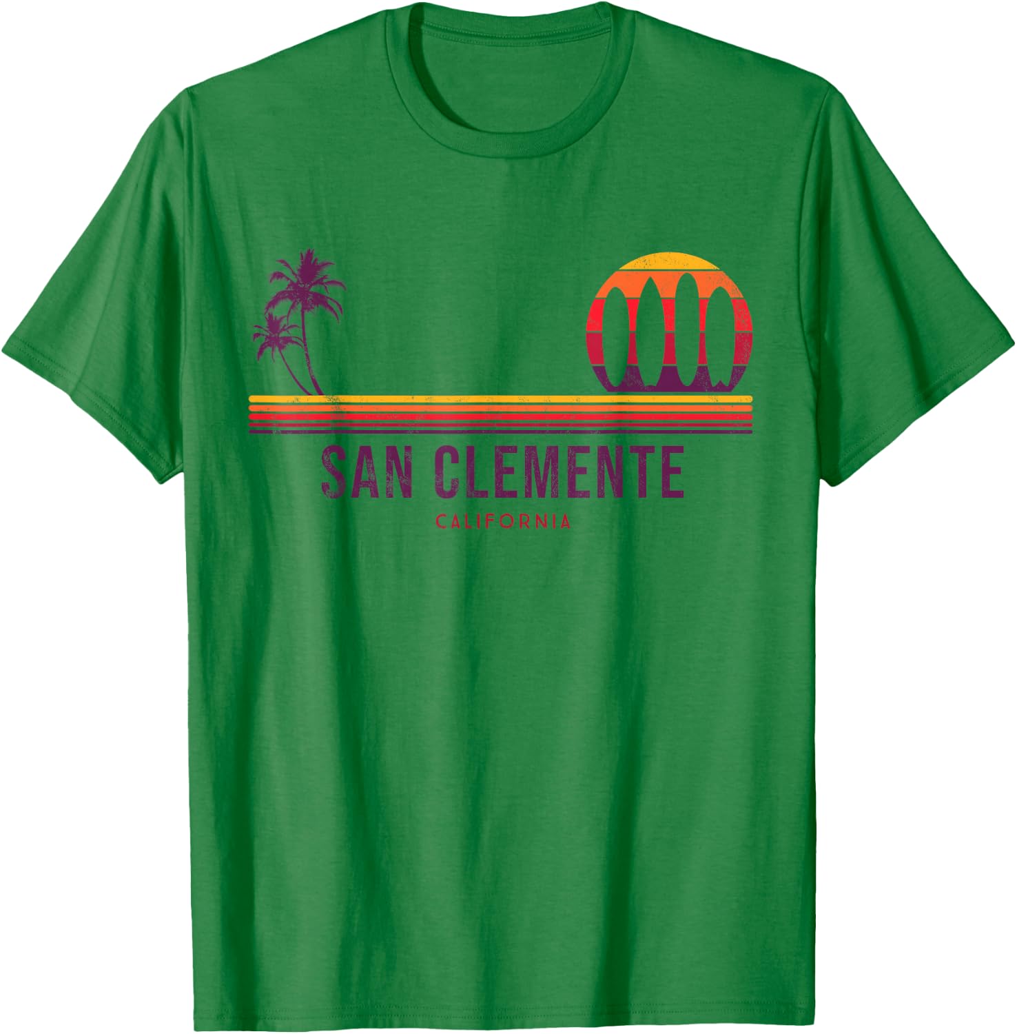 California San Clemente Vintage Surf T-Shirt - T-Shirt | Irish Green