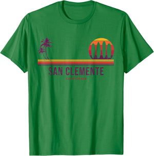 California San Clemente Vintage Surf T-Shirt - T-Shirt | Irish Green