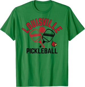Louisville Cardinals Pickleball Gray Officially Licensed T-Shirt - T-Shirt | Irish Green