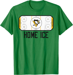 Pittsburgh Penguins Home Ice Gray Officially Licensed T-Shirt - T-Shirt | Irish Green