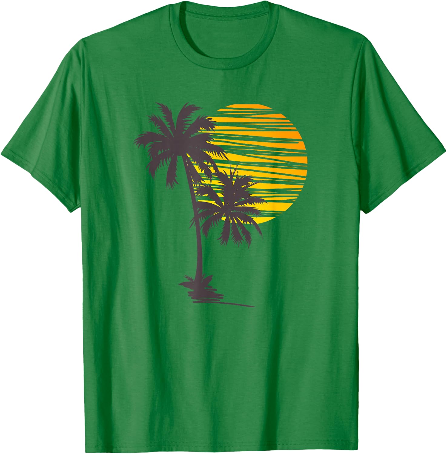 Sonnenuntergang Strand Palme Cool Sommer Urlaub Geschenk T-Shirt - T-Shirt | Irish Green