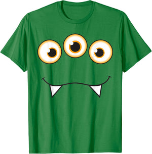 Monster Face Halloween - Cute Monster Costume , blue T-Shirt - T-Shirt | Irish Green