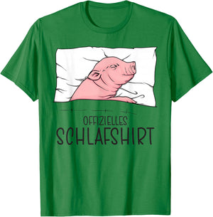 Offizielles Schlafshirt Schwein, Schlafanzug Schweinchen T-Shirt - T-Shirt | Irish Green