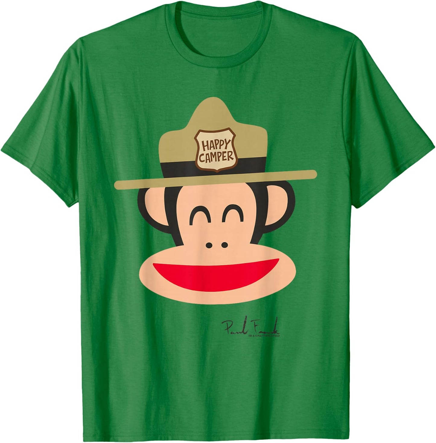 Paul Frank Julius The Monkey Happy Camper Park Ranger Hat T-Shirt - T-Shirt | Irish Green