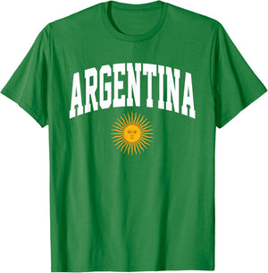 Argentina Flag National Pride Graphic Sports Fans Support T-Shirt - T-Shirt | Irish Green