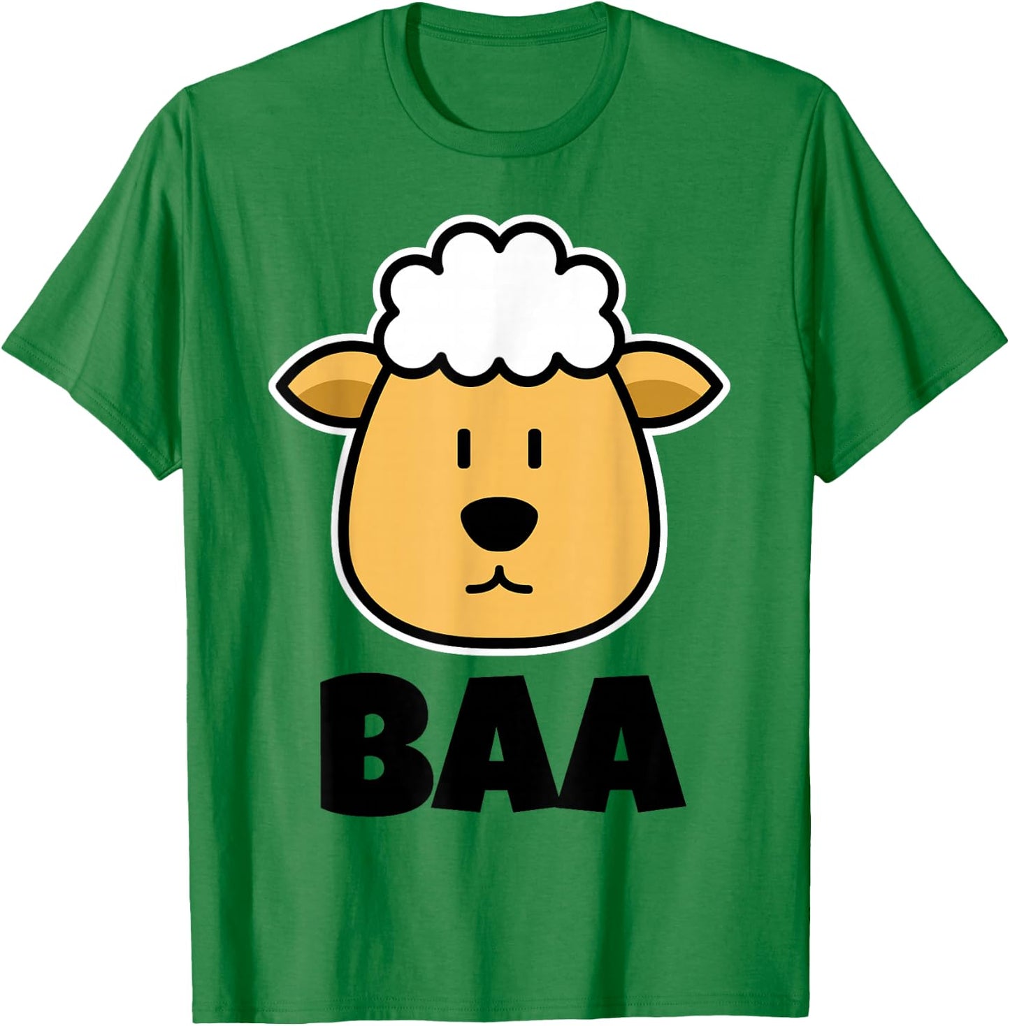 BAA Cute Childrens Sheep Stuff for Kids | Cartoon Sheep Face T-Shirt - T-Shirt | Irish Green