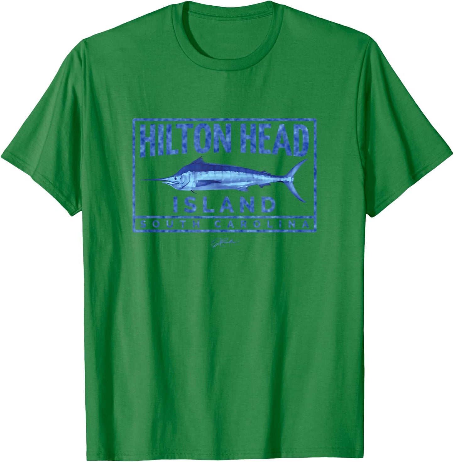 JCombs: Hilton Head Island, SC, Blue Marlin T-Shirt - T-Shirt | Irish Green
