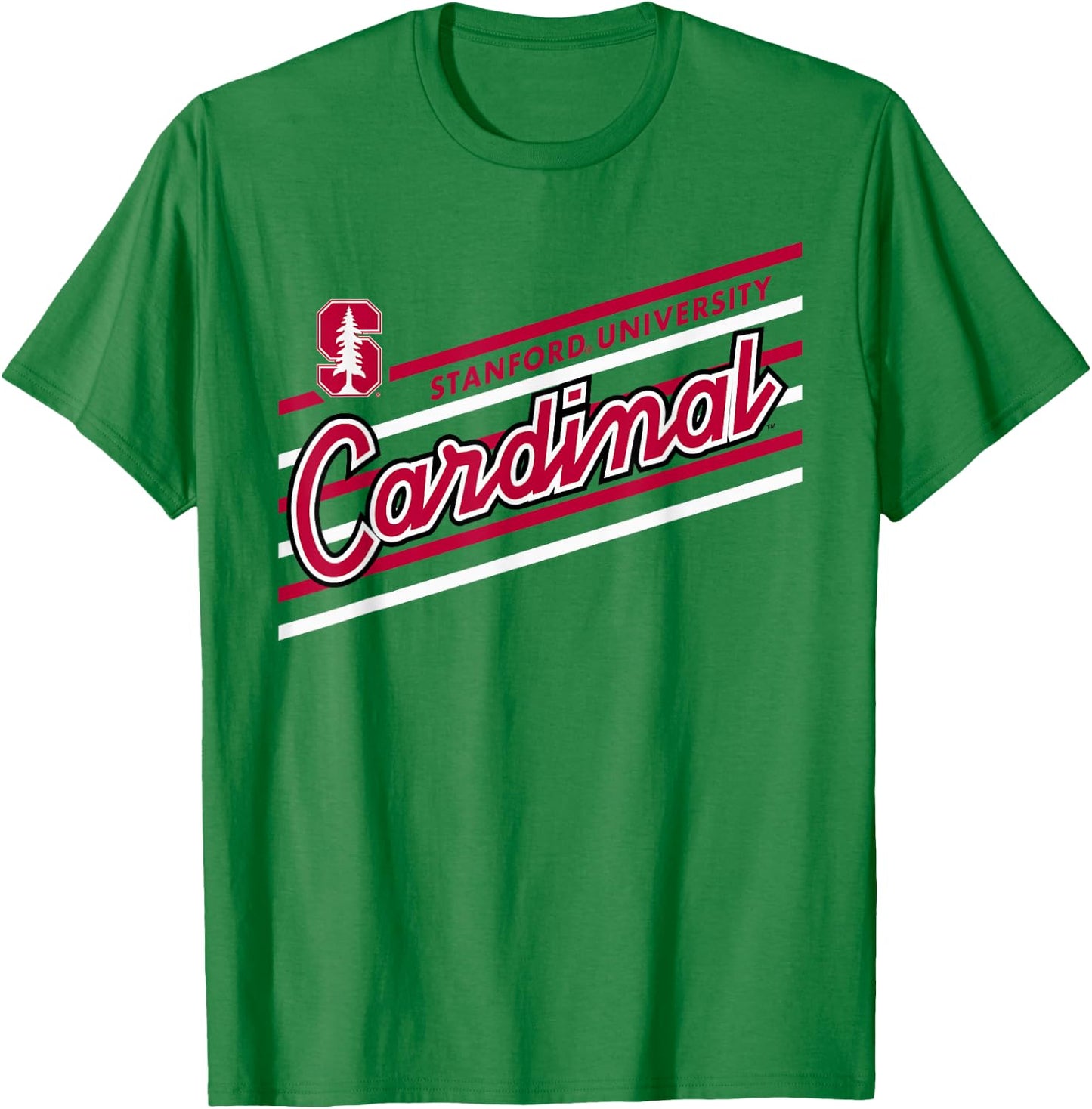 Stanford Cardinal Retro Performer Gray Officially Licensed T-Shirt - T-Shirt | Irish Green