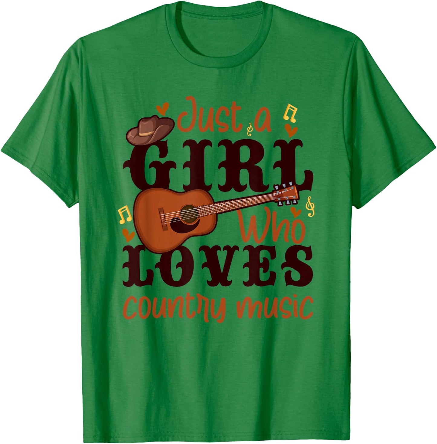 Just A Girl Who Loves Country Music T-Shirt - T-Shirt | Irish Green