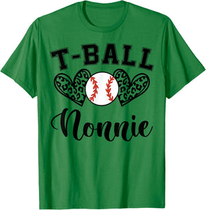 T-Ball Nonnie Leopard Funny T-Ball Nonnie Mother's Day T-Shirt - T-Shirt | Irish Green