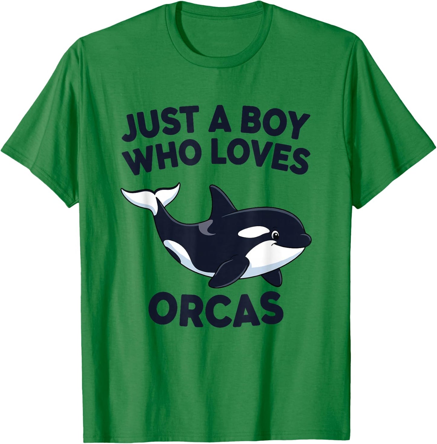 Just A Boy Who Loves Orcas T-Shirt - T-Shirt | Irish Green
