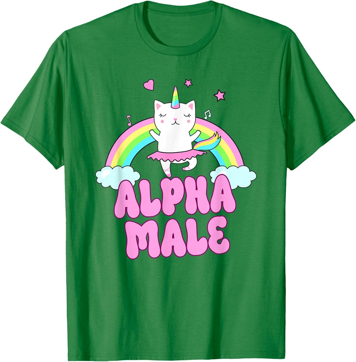 Alpha Male Unicorn Ironic Pink Funny Sarkastic Y2K Meme T-Shirt - T-Shirt | Irish Green
