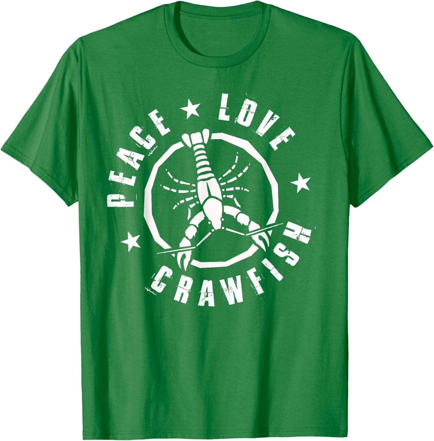 Funny Crawfish Boil Peace Love Crayfish Cajun Men T-Shirt - T-Shirt | Irish Green