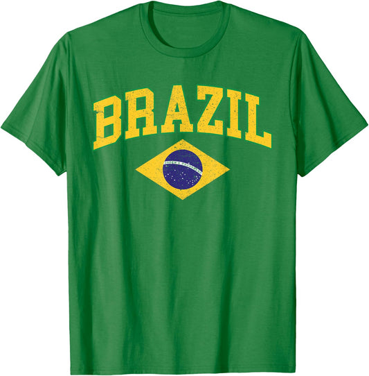 Brasil with Brazilian Flag Colors Men Women Kids Brazil T-Shirt - T-Shirt | Irish Green