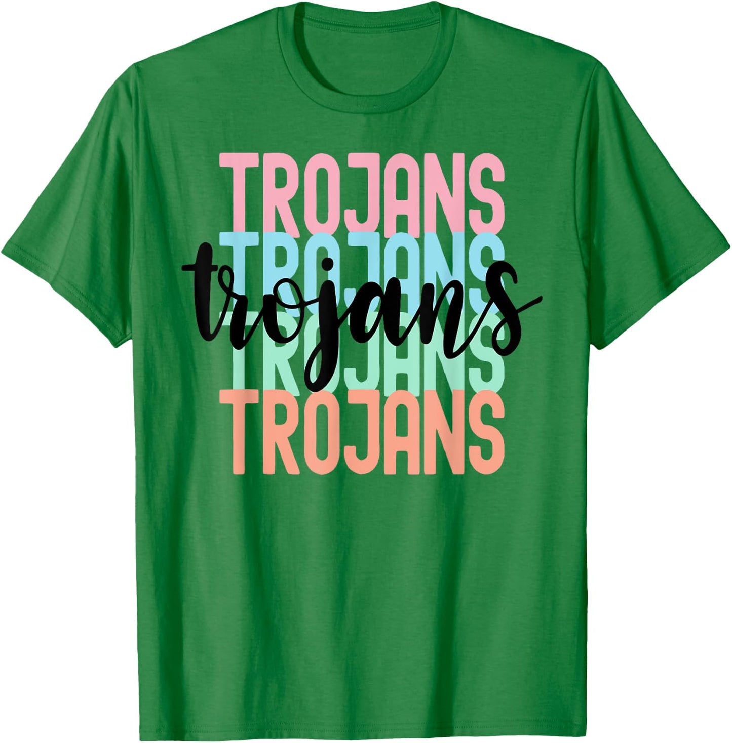 Trojans Team Mascot School Spirit Game Night T-Shirt - T-Shirt | Irish Green