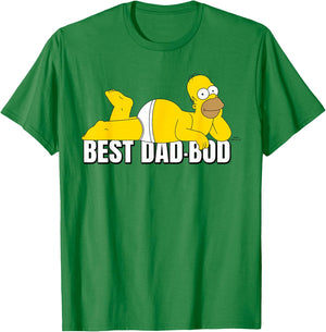 The Simpsons Father's Day Best Dad-BOD Homer Laying Down T-Shirt - T-Shirt | Irish Green