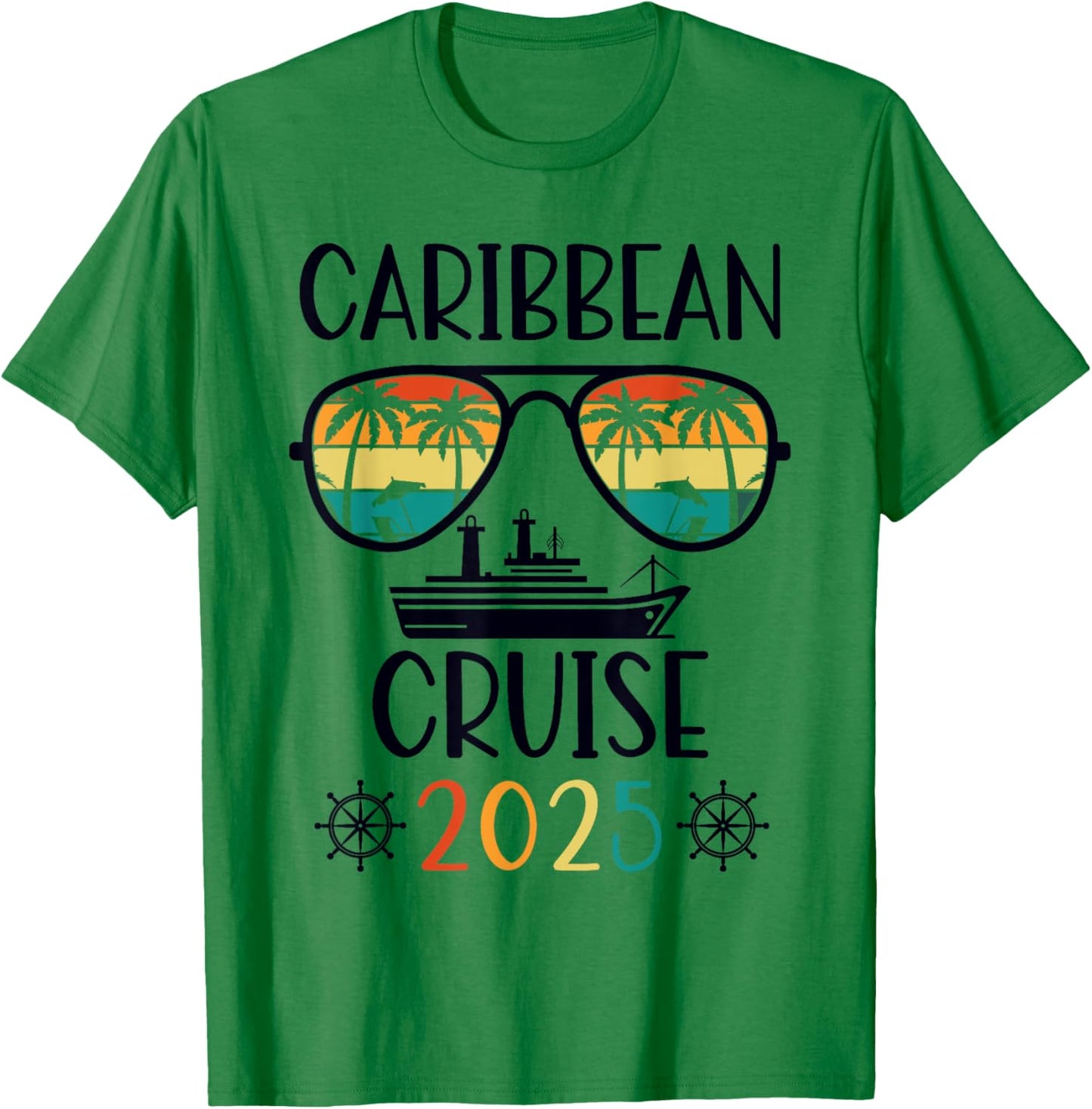 Caribbean Cruise 2025 Vacation Trip Matching Family Group T-Shirt - T-Shirt | Irish Green