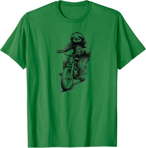 Sloth Riding Bicycle Biker Sloth Ride Slow T-Shirt - T-Shirt | Irish Green