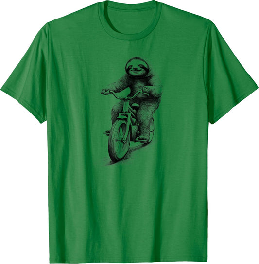 Sloth Riding Bicycle Biker Sloth Ride Slow T-Shirt - T-Shirt | Irish Green