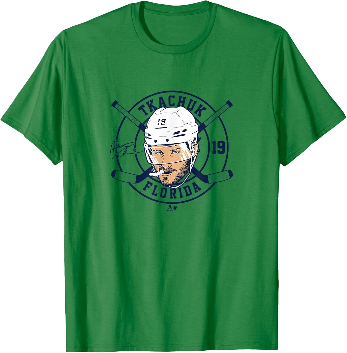 Matthew Tkachuk: Floating Head 2.0 - Florida Hockey T-Shirt - T-Shirt | Irish Green