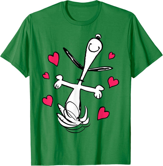Peanuts Snoopy Tanzende Herzen T-Shirt - T-Shirt | Irish Green