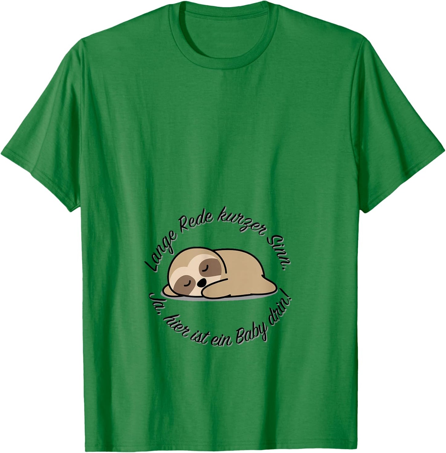 Hier Ist EIN Baby Drin | Faultier Schwangerschaft Verkünden T-Shirt - T-Shirt | Irish Green