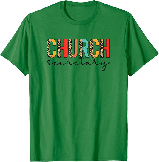 Church Secretary Leopard Church Secretaries T-Shirt - T-Shirt | Irish Green