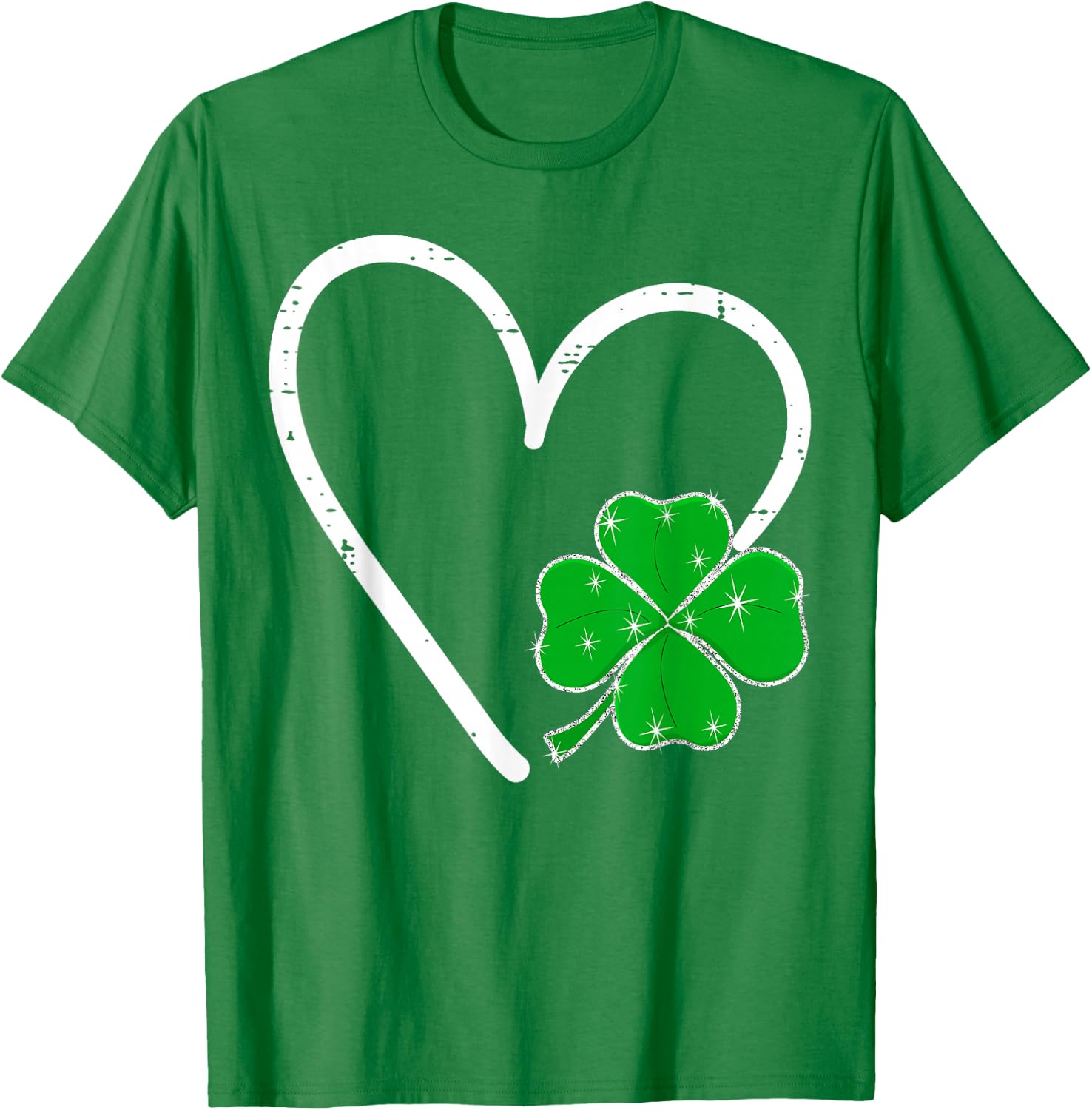 Irish Shamrock Heart Happy St Patrick's Day Go Lucky Charm T-Shirt - T-Shirt | Irish Green