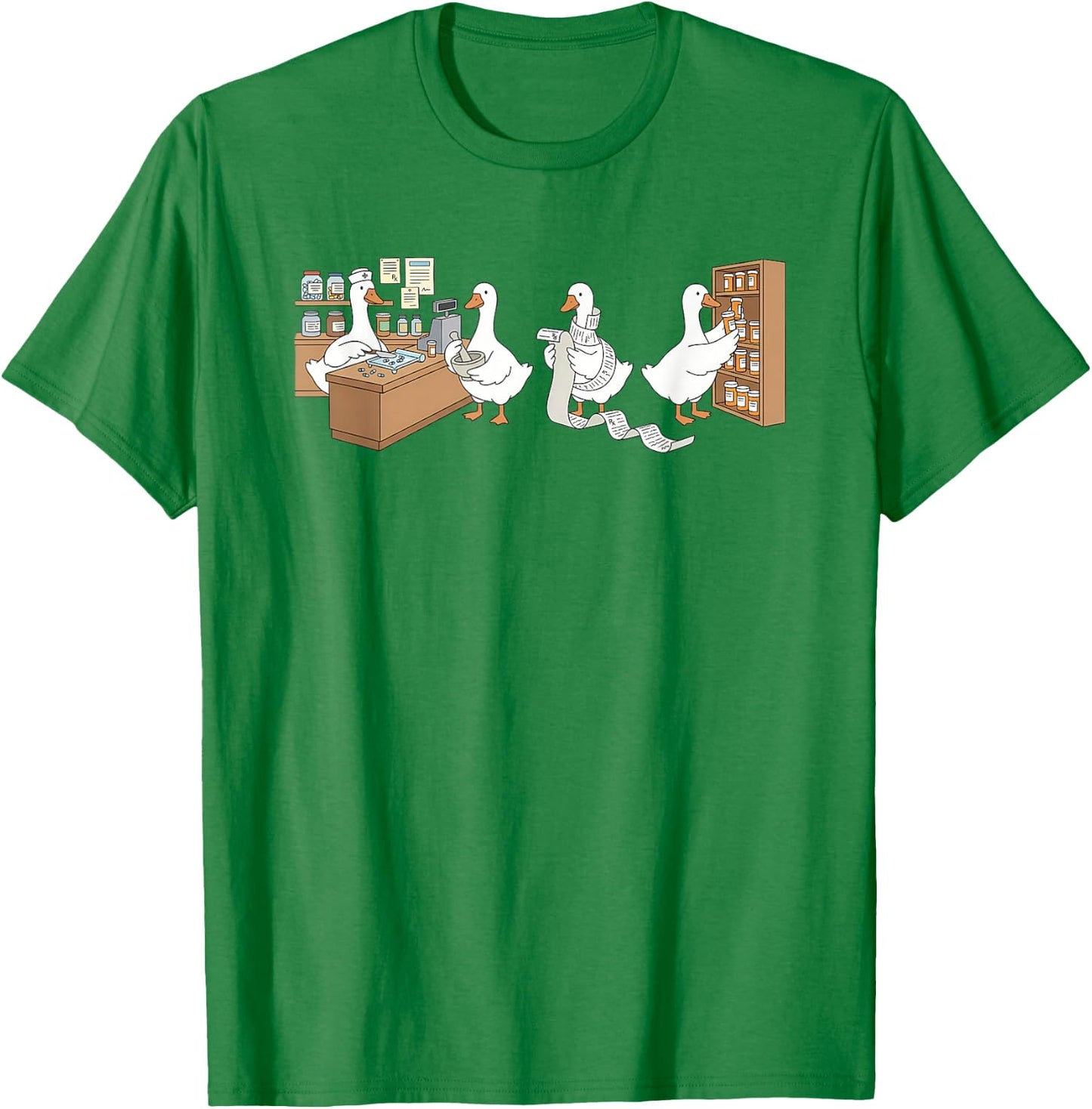 Women Funny Goose Pharmacy Pharmacist Animal Lover T-Shirt - T-Shirt | Irish Green