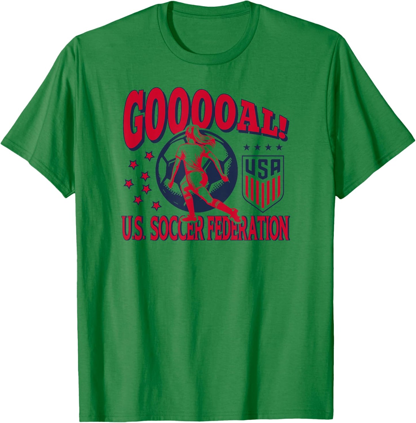 U.S. Soccer Federation Goal White USWNT Officially Licensed T-Shirt - T-Shirt | Irish Green