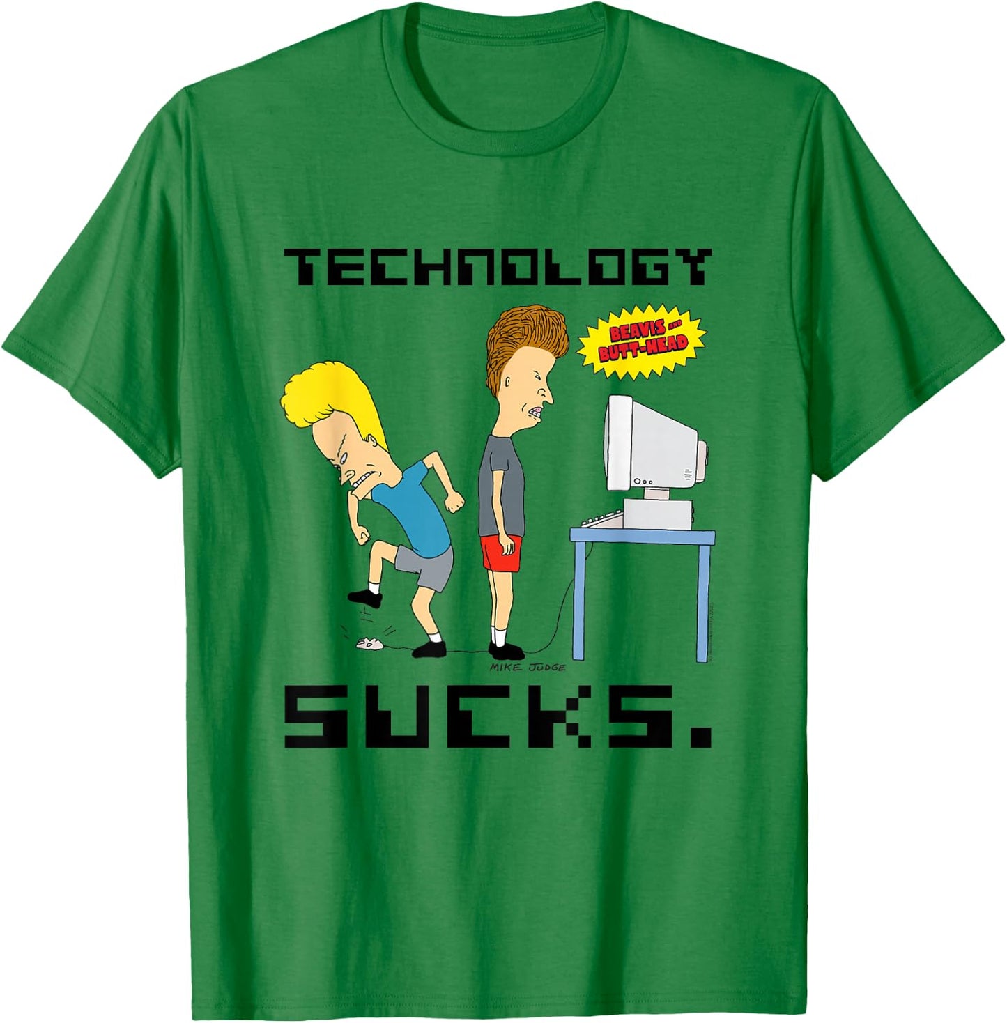 Beavis and Butt-Head Technology is Scheiße , gray, s T-Shirt - T-Shirt | Irish Green