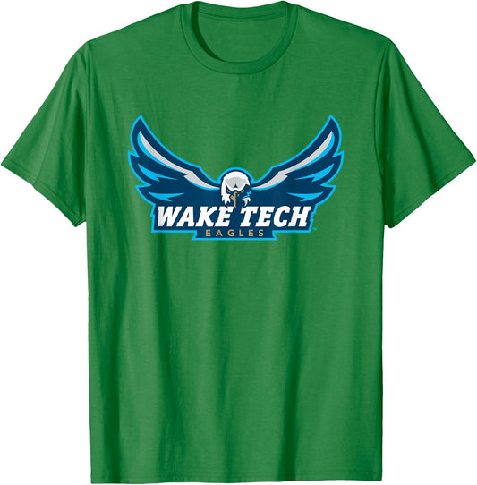 Wake Tech Eagles Wake Tech Community College Logo T-Shirt - T-Shirt | Irish Green