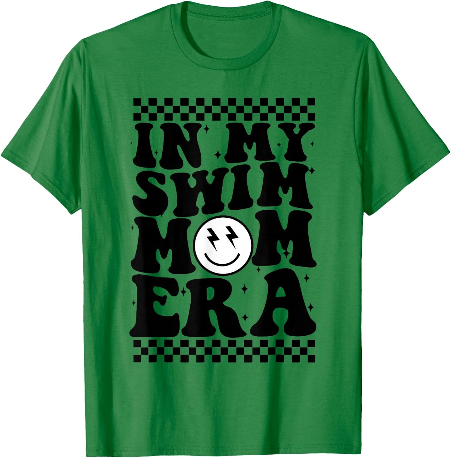 In My Swim Mom Era Retro Groovy Swimming Swimmer Mom Life T-Shirt - T-Shirt | Irish Green
