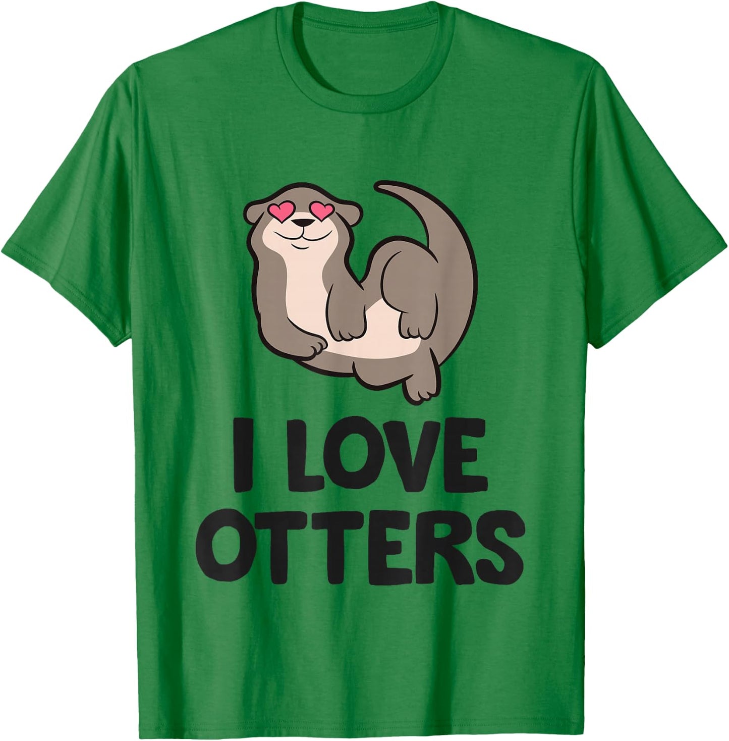 I Love Otters T-Shirt - T-Shirt | Irish Green