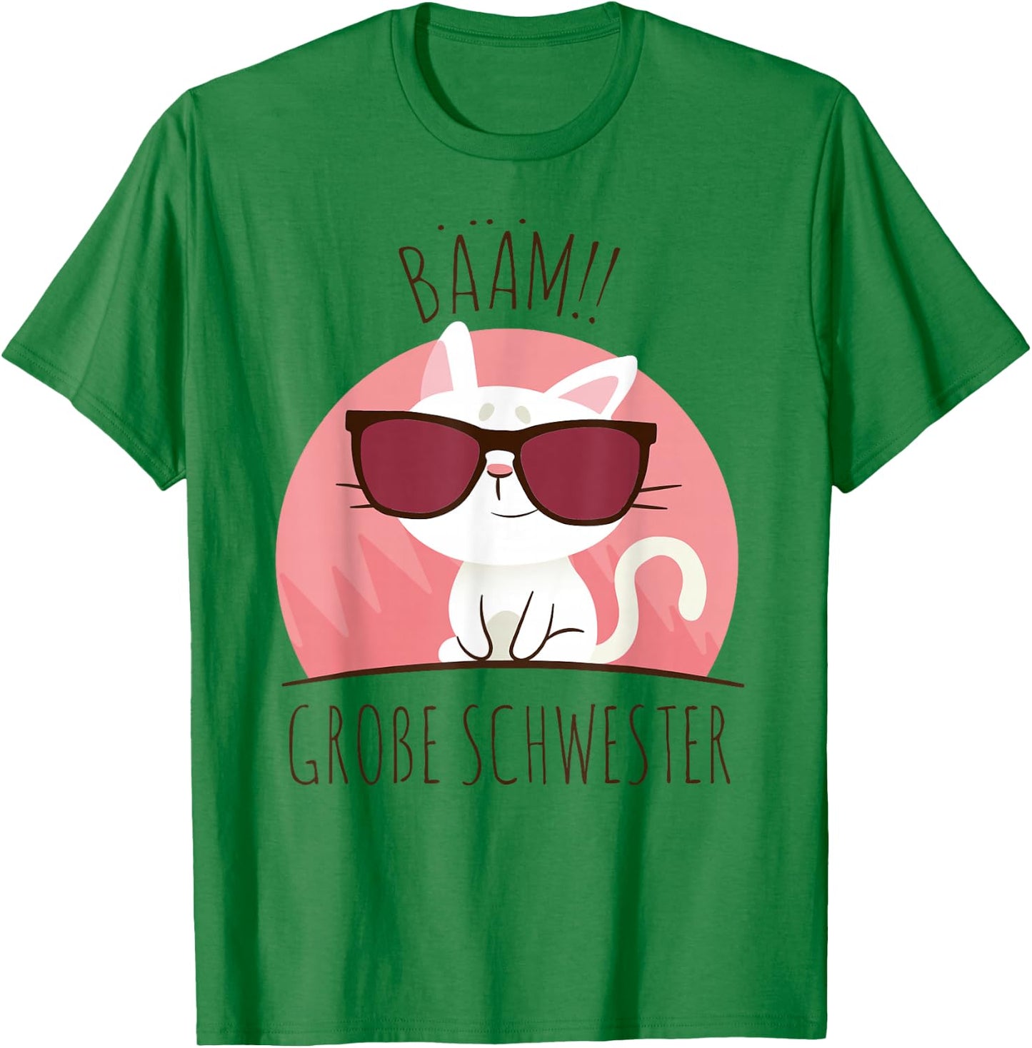 Big Sister 2022 Cool Cute Cat T-Shirt - T-Shirt | Irish Green