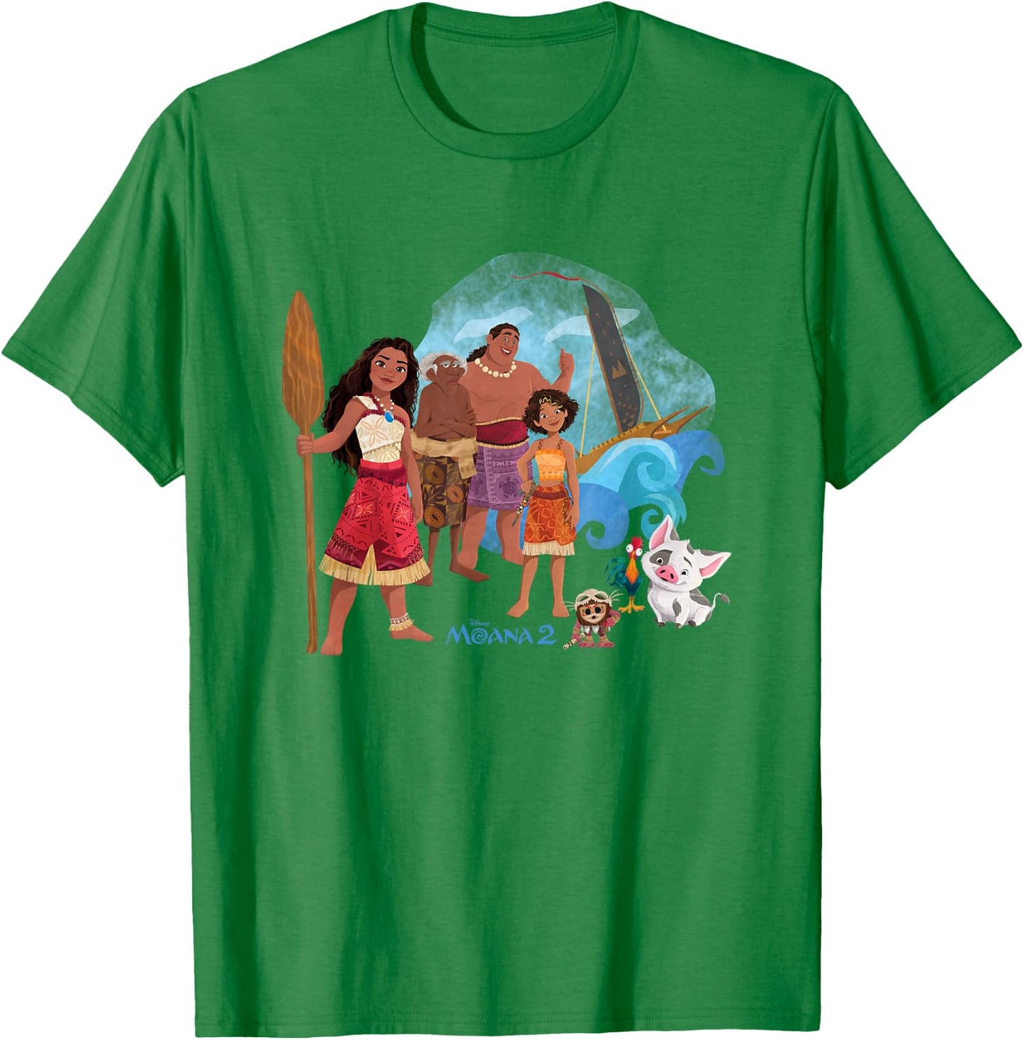 Disney Moana 2 Oceania Wayfinder Group Shot T-Shirt - T-Shirt | Irish Green