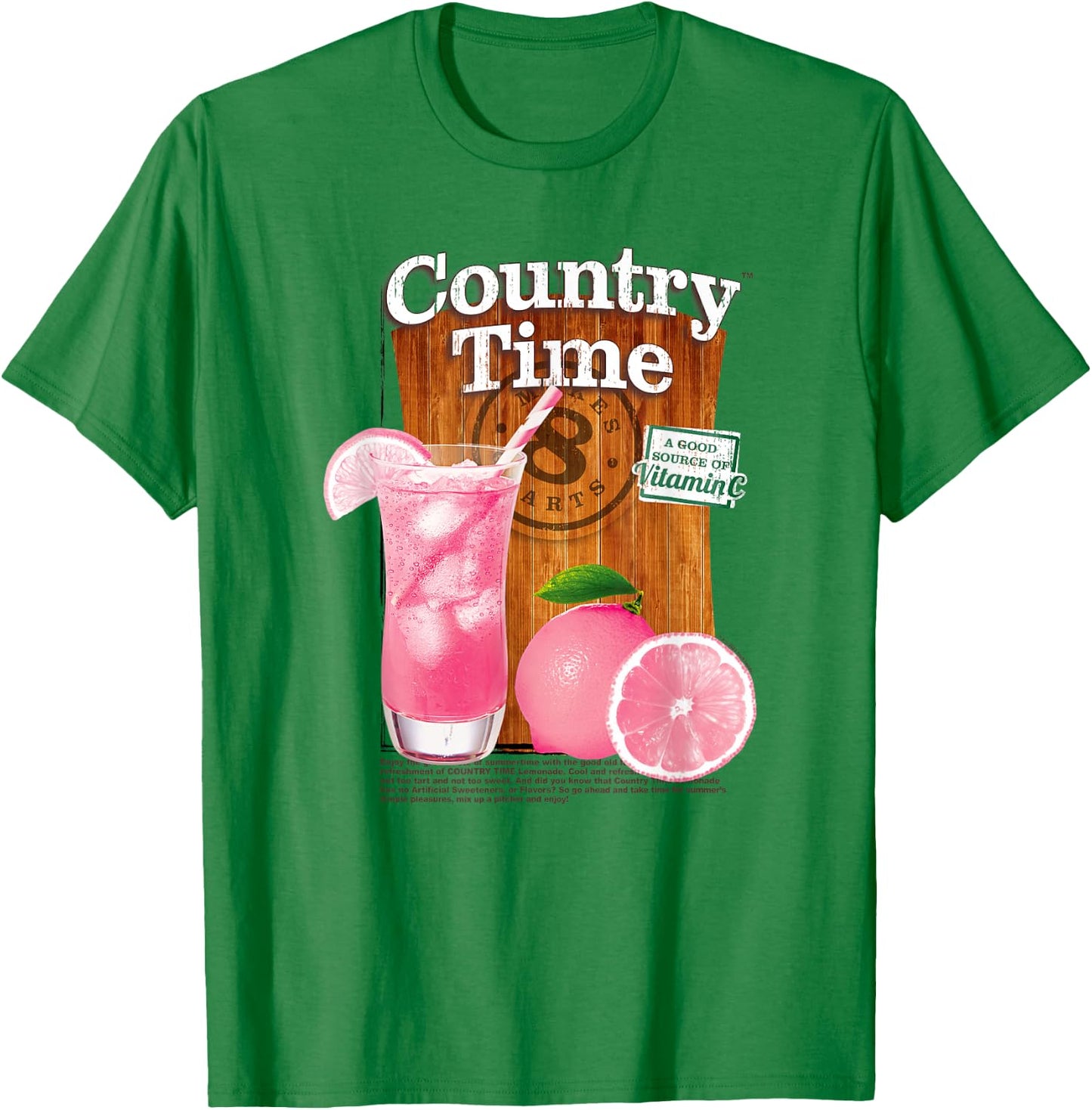 Country Time Pink Lemonade Classic Beverage Logo T-Shirt - T-Shirt | Irish Green