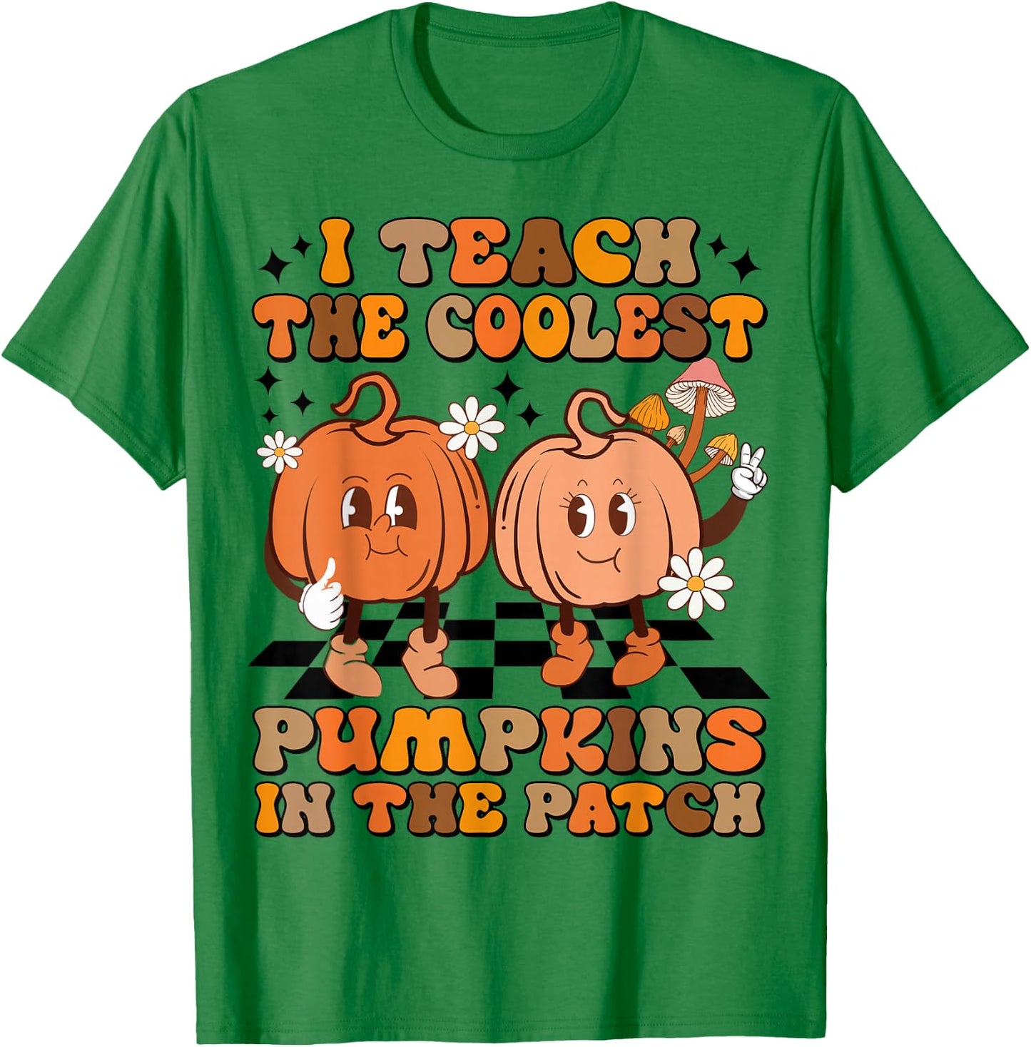 I Teach The Coolest Pumpkins In The Patch Teacher Halloween T-Shirt - T-Shirt | Irish Green