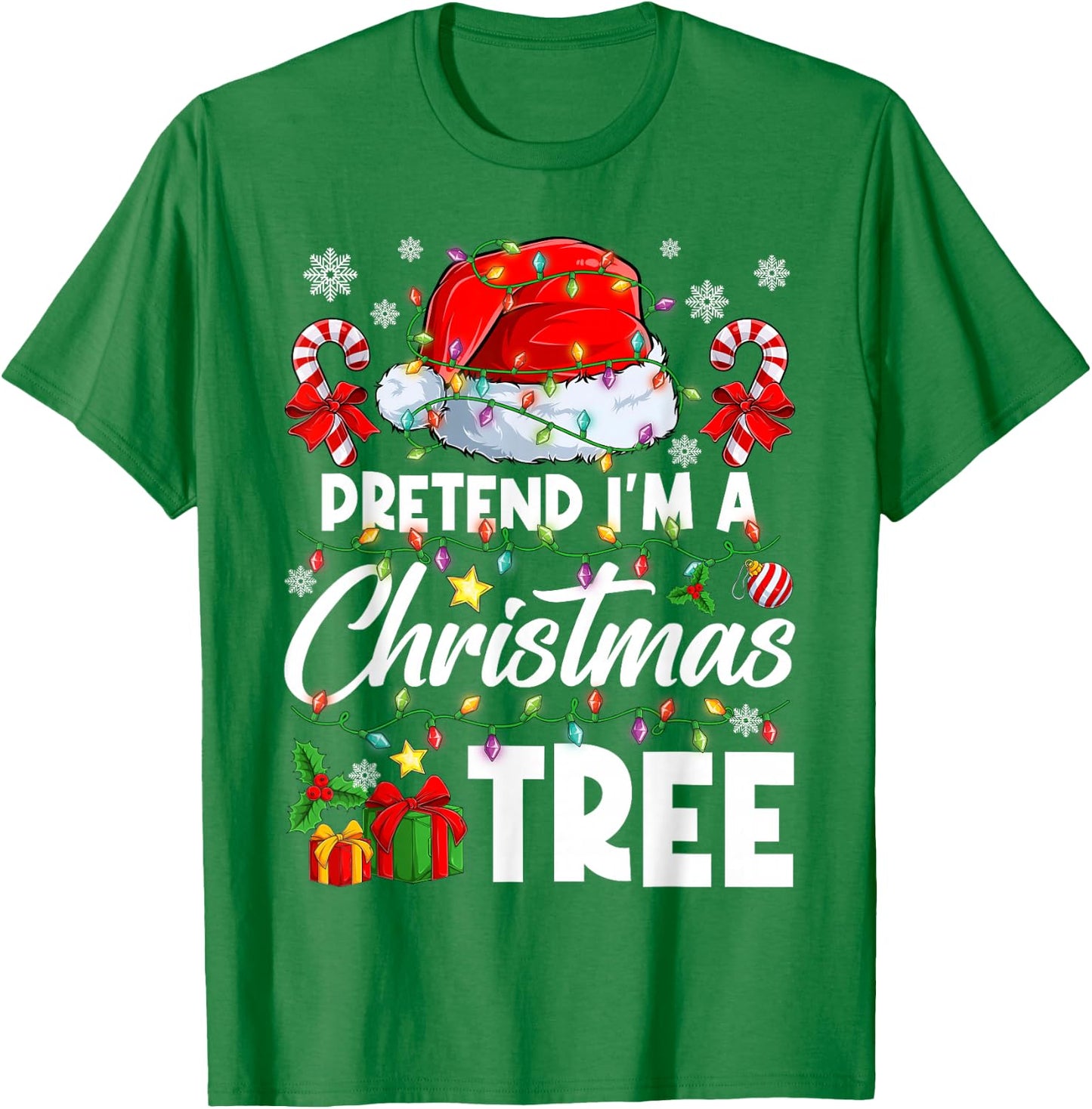 Pretend I'm A Christmas Tree Cosplay DIY Halloween Costume T-Shirt - T-Shirt | Irish Green