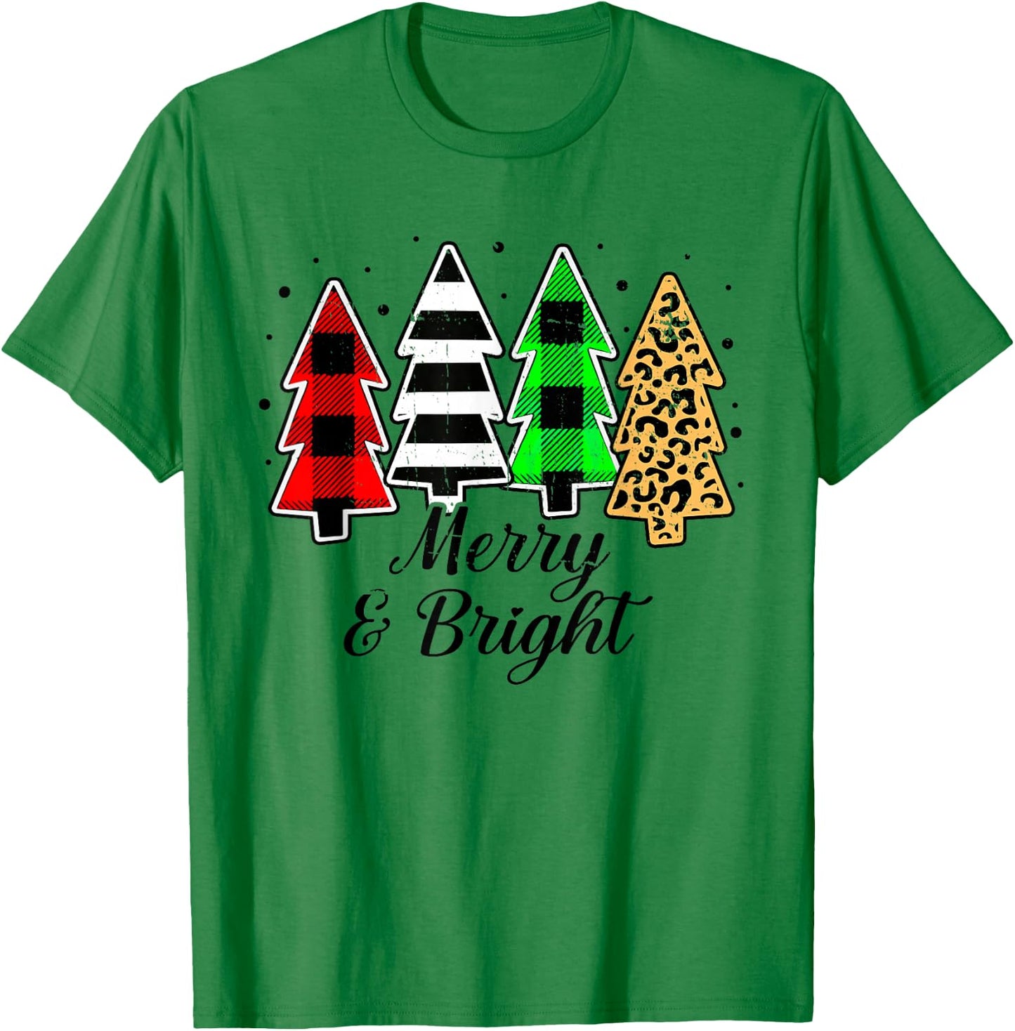 Merry and bright christmas family pajamas matching men women T-Shirt - T-Shirt | Irish Green
