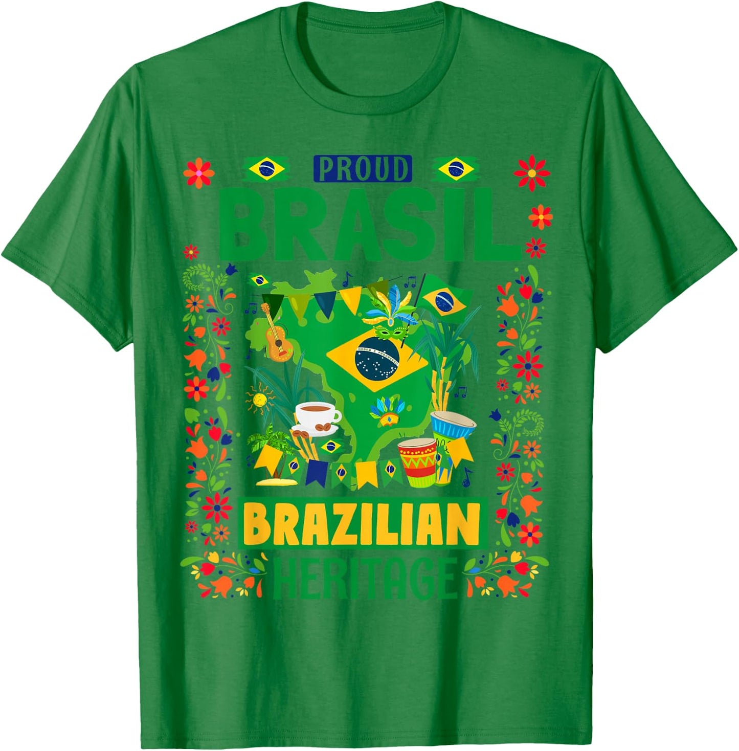 Brazil Flag for Kids - Brazil and Brazil Flag T-Shirt - T-Shirt | Irish Green
