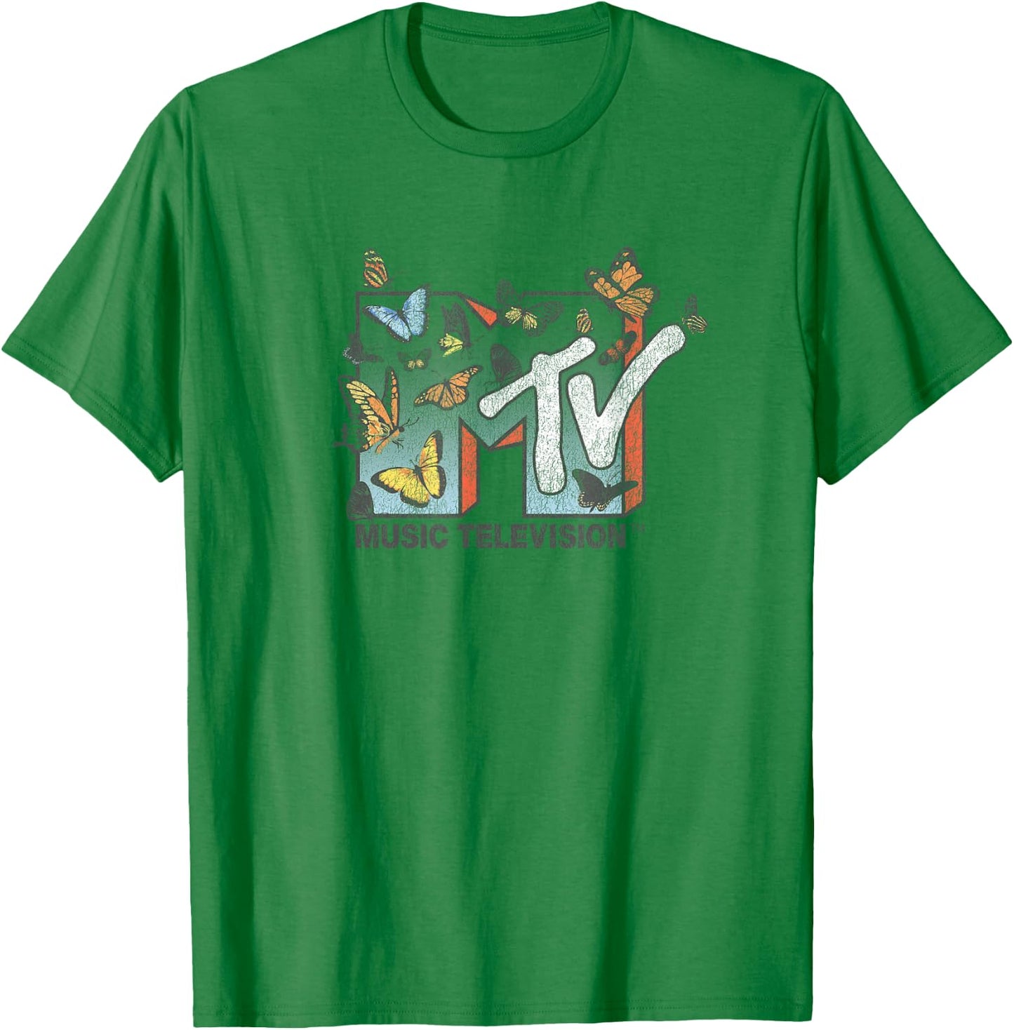 MTV Lots of Butterflies MTV Logo Small T-Shirt - T-Shirt | Irish Green